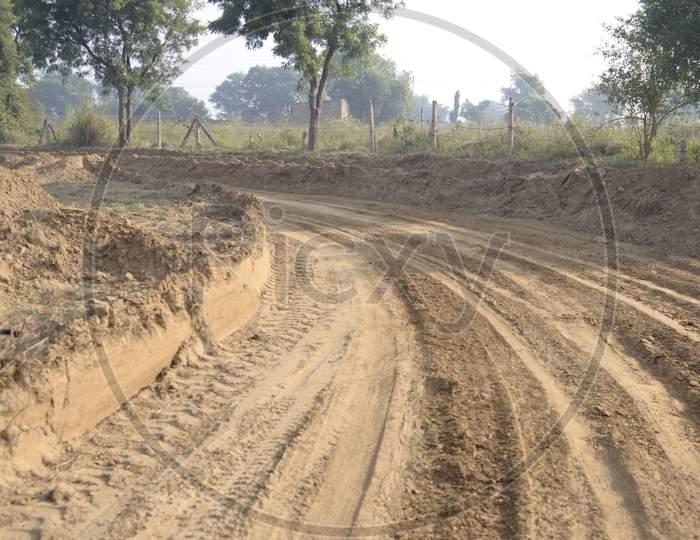 Tyre Marks On an Off Road Track
