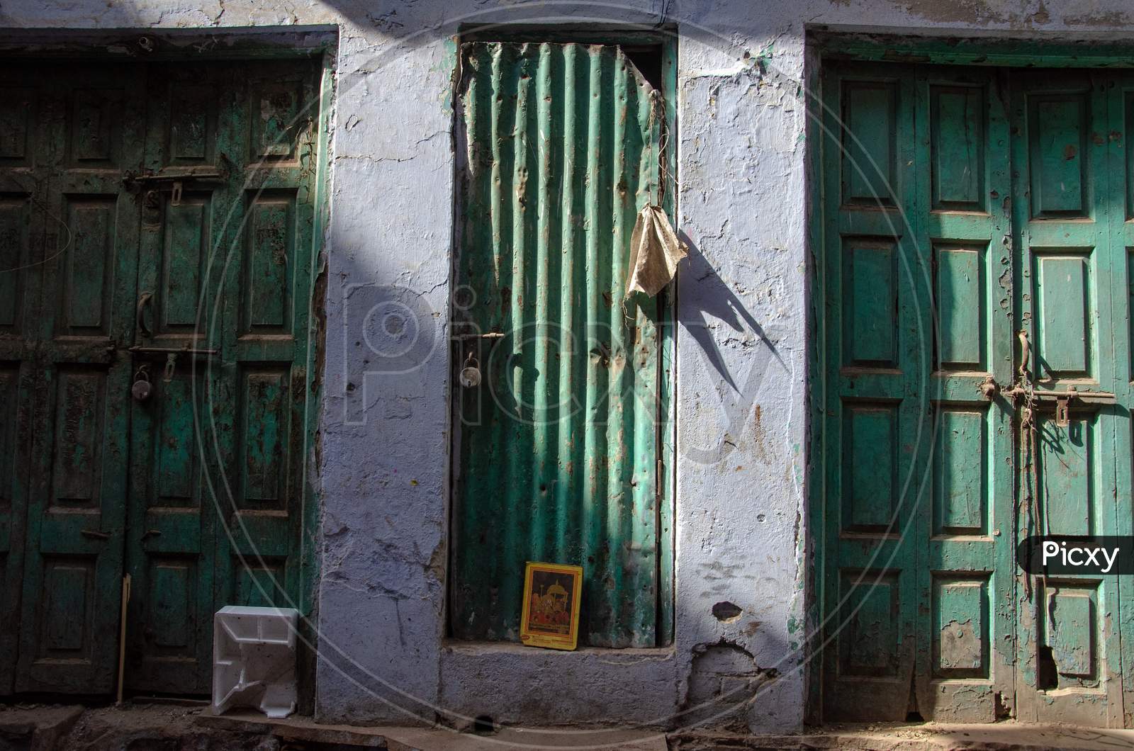 Retro Wooden Doors in the streets of Delhi