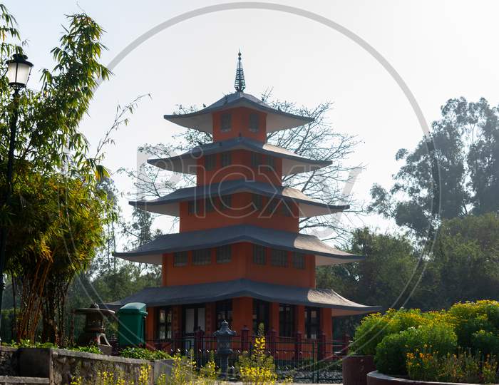 Pagoda Tower at japanese garden chandigarh
