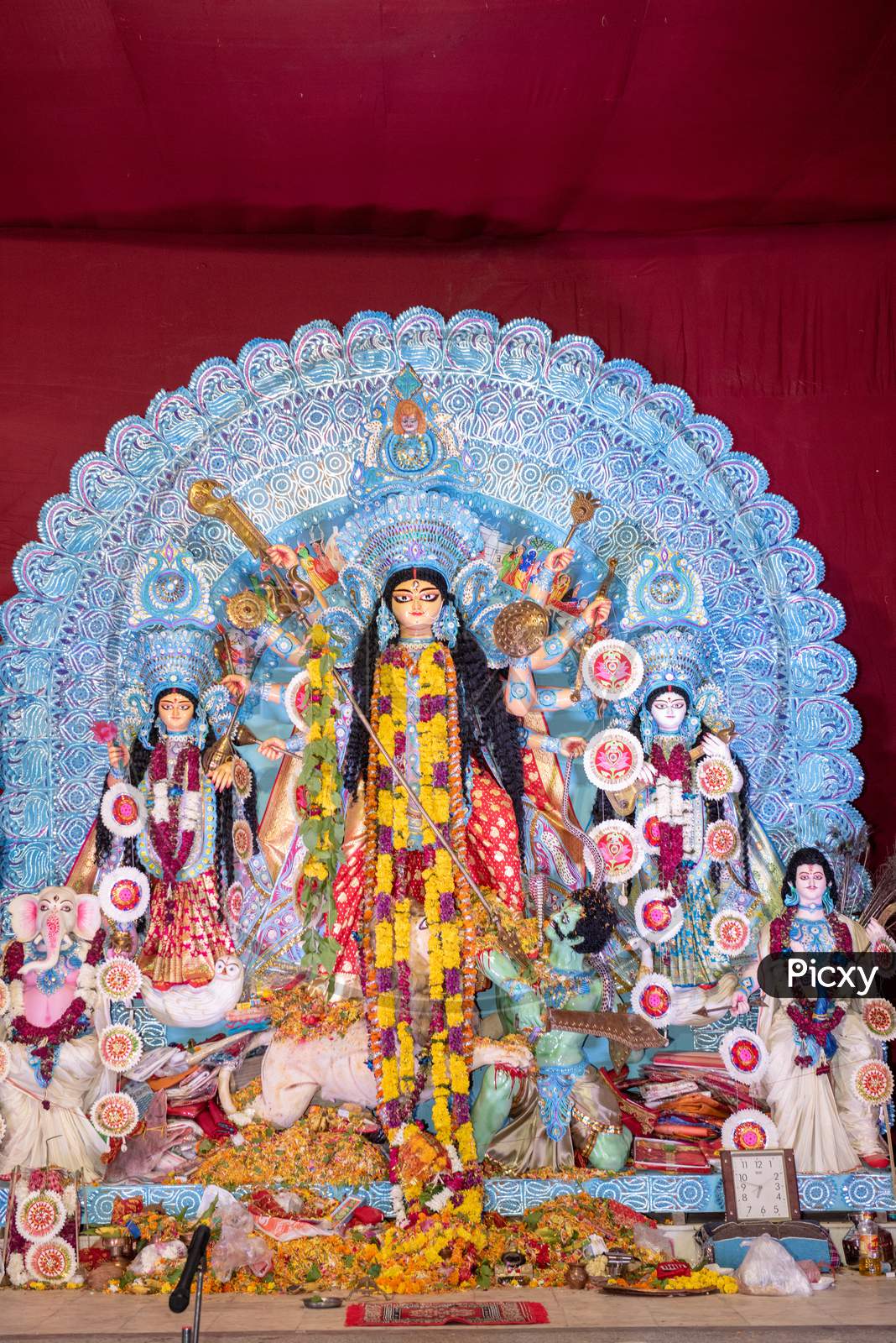 Indian Hindu Goddess Durga Devi Statue during Dussehra