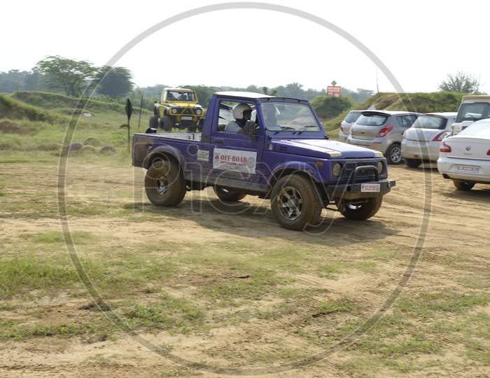 View of a Jeep during rally race