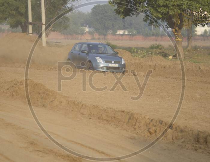 View of Maruti Suzuki Swift during a off-road race