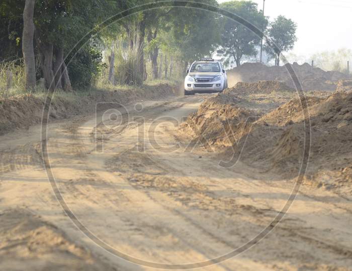 View of Isuzu Maxo Car during the rally race off-roading