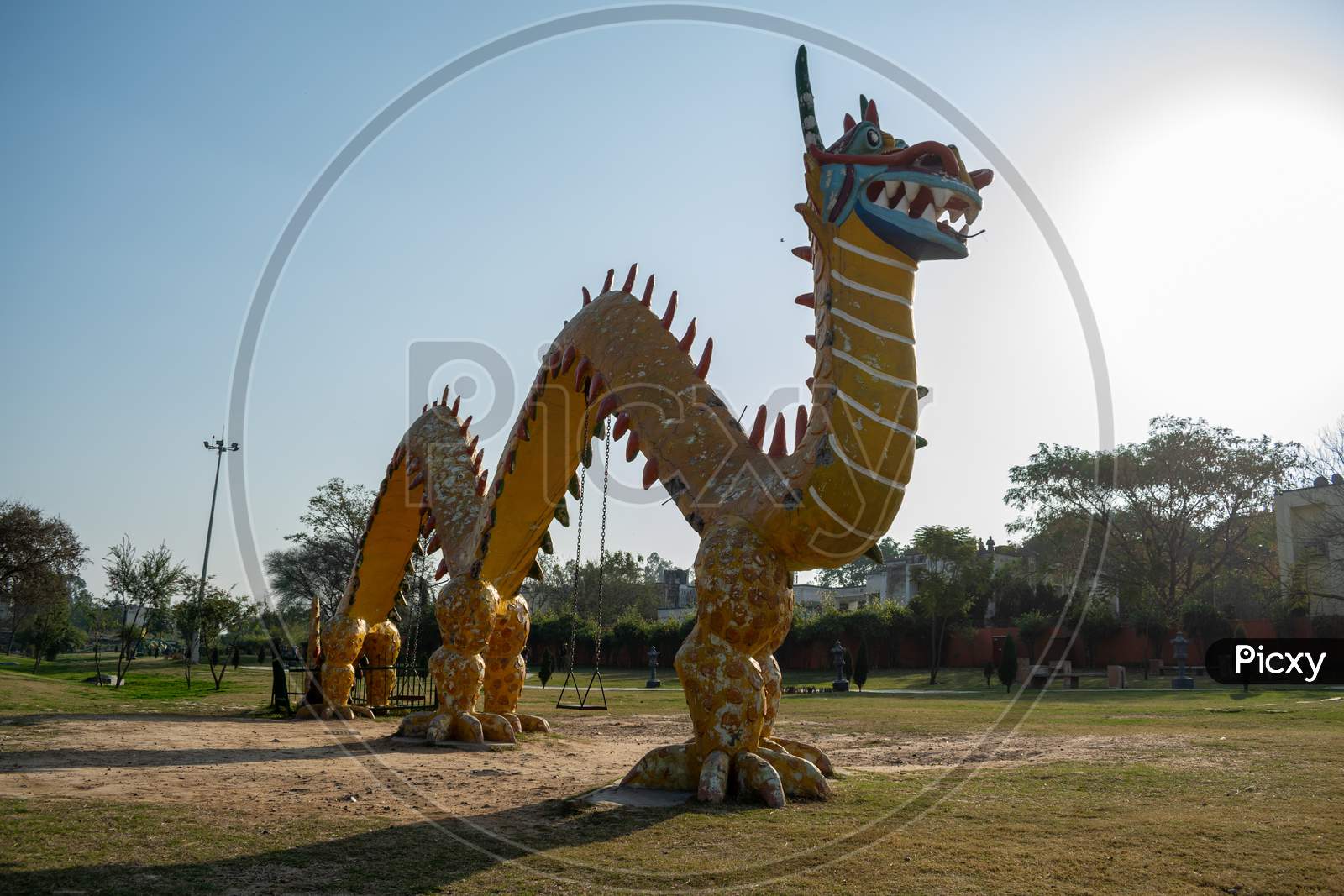 Dragon sculpture at Japanese Garden chandigarh