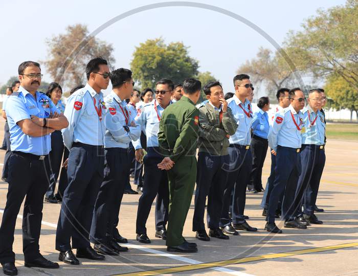 Indian Air Force Officers At an Airbase