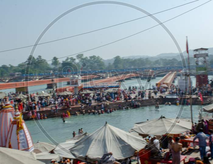 Landscape of Ghat during the Hindu Festival