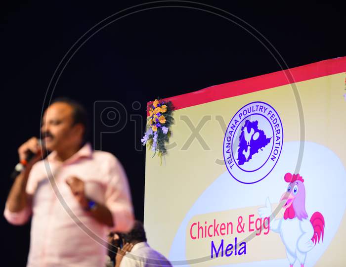 Telangana Minister of Medical & Health and Family Welfare Mr.Etela Rajender  Speaking At Chicken And Egg Mela in Hyderabad