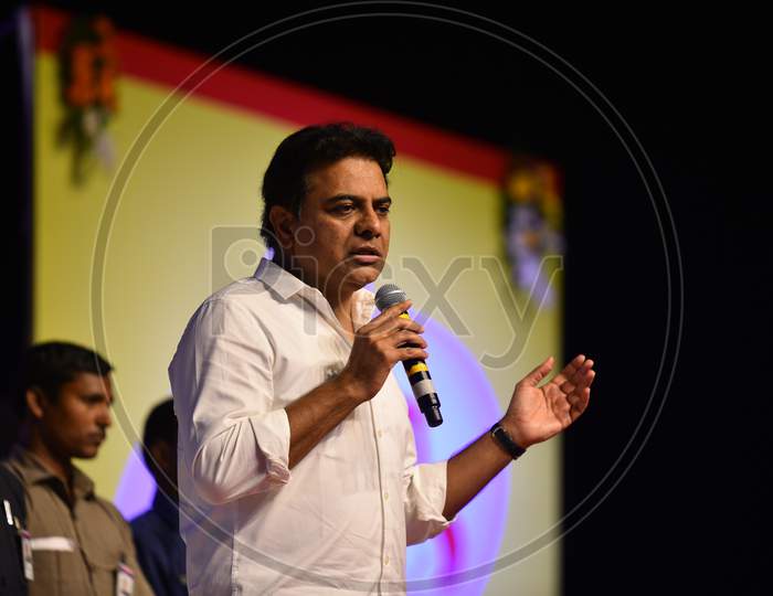 Telangana MA & UD Minister KTR in a Public Meeting