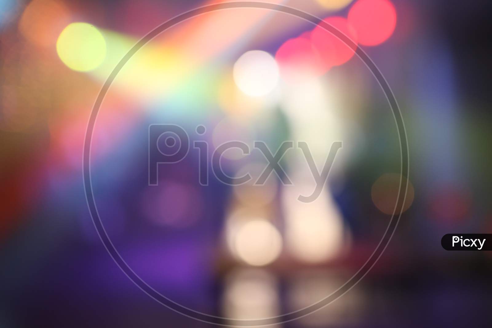 Led Lights Bokeh Background In a Pub