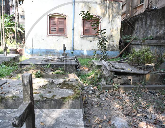 Tombs and Graves in St John's Church in Kolkata, West Bengal