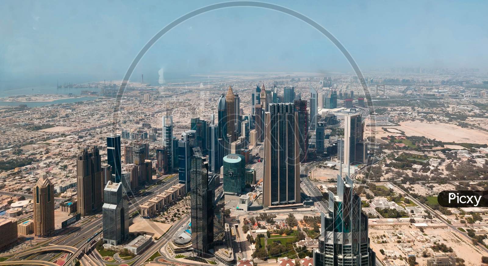 Arial Cityscape View from Burj Khalifa 124th Floor