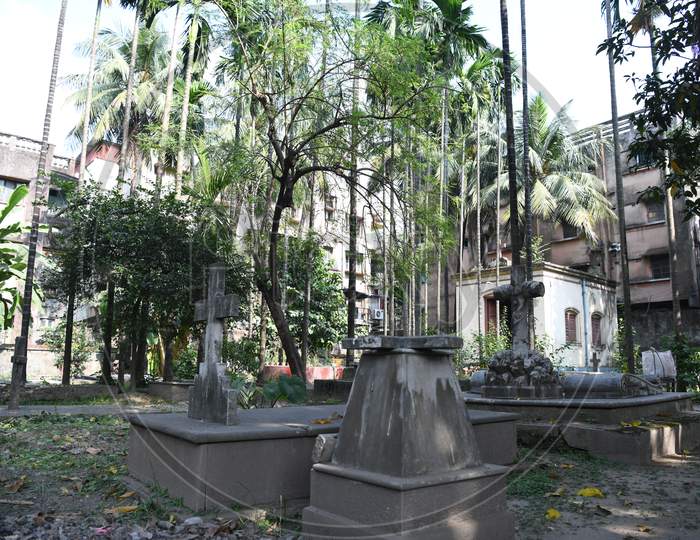 Tombs and Graves in St John's Church in Kolkata, West Bengal