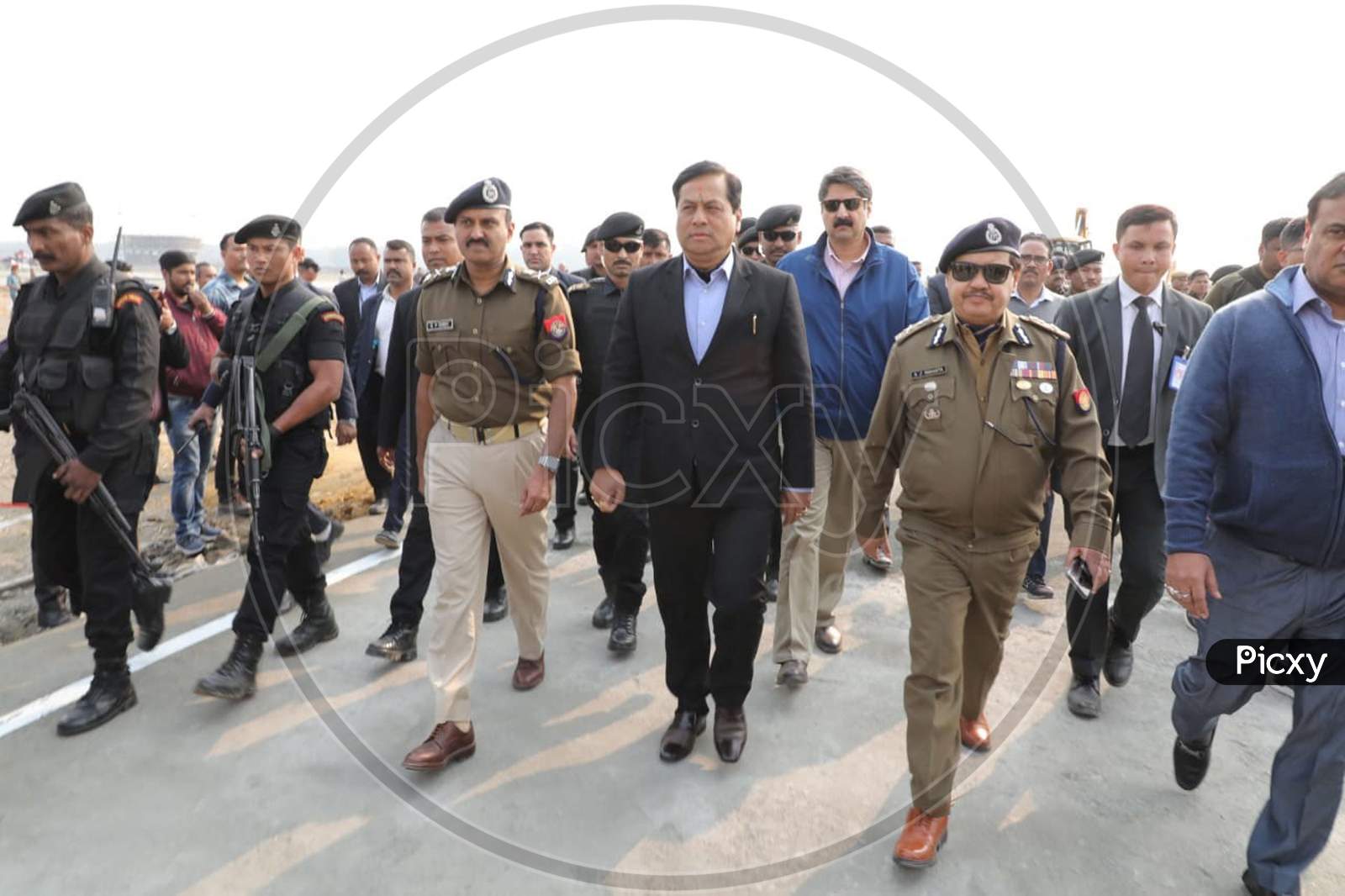 Assam Chief Minister Sarbananda Sonowal Inspecting The Venue Of Prime Minister Narendra Modi'S Programme To Be Held On 7Th Feb, 2020 In Connection With Celebration Programme Of Signing Of Bodoland Peace Accord At Kokrajhar  District Of Assam On Feb 05,2020