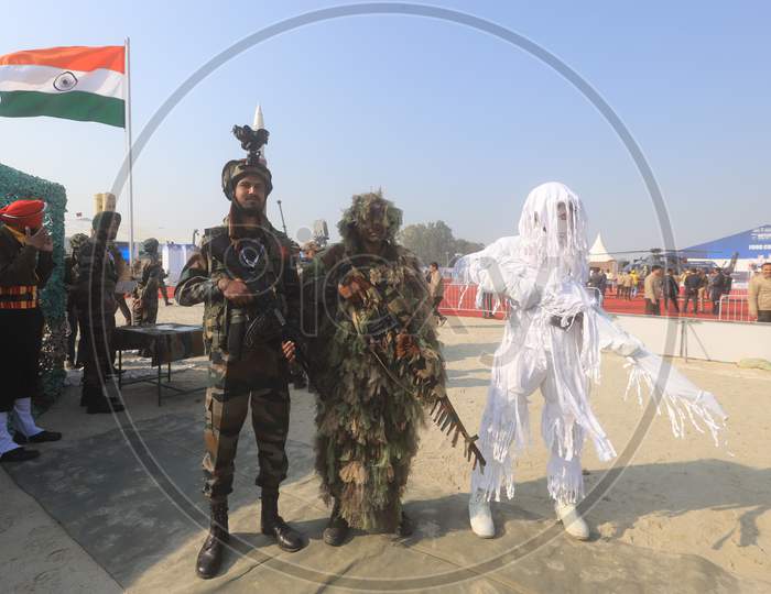 Indian Army Snipers Of All Kind At  Defence  Expo a Flagship Event DefExpo 2020 By Ministry Of Defence ,Government Of India At Lucknow, Uttar Pradesh