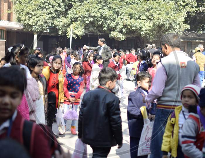 View of Shantiniketan World School, Delhi students during a competition