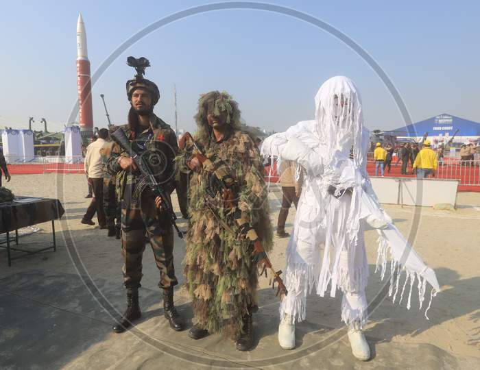 Indian Army Snipers Of All Kind   in Display At Defence  Expo a Flagship Event DefExpo 2020 By Ministry Of Defence ,Government Of India At Lucknow, Uttar Pradesh