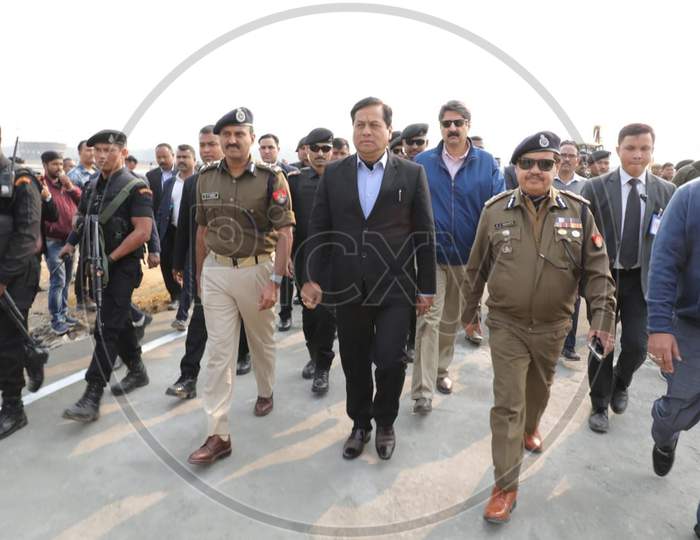 Assam Chief Minister Sarbananda Sonowal Inspecting The Venue Of Prime Minister Narendra Modi'S Programme To Be Held On 7Th Feb, 2020 In Connection With Celebration Programme Of Signing Of Bodoland Peace Accord At Kokrajhar  District Of Assam On Feb 05,2020