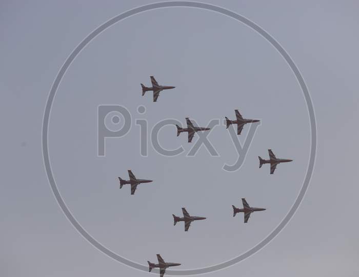 Indian Air Force Fighter Jet Flights  Air Show At Defence Expo  Event DefExpo 2020 In Lucknow , Uttar Pradesh