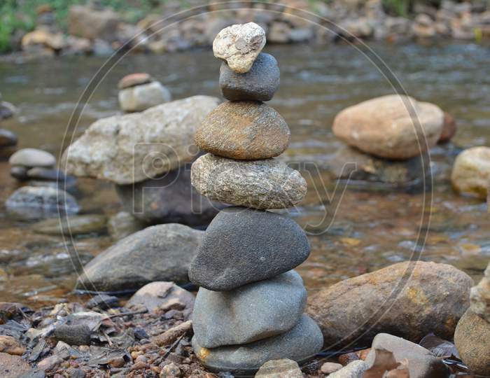 Stones  Arranged On One Another