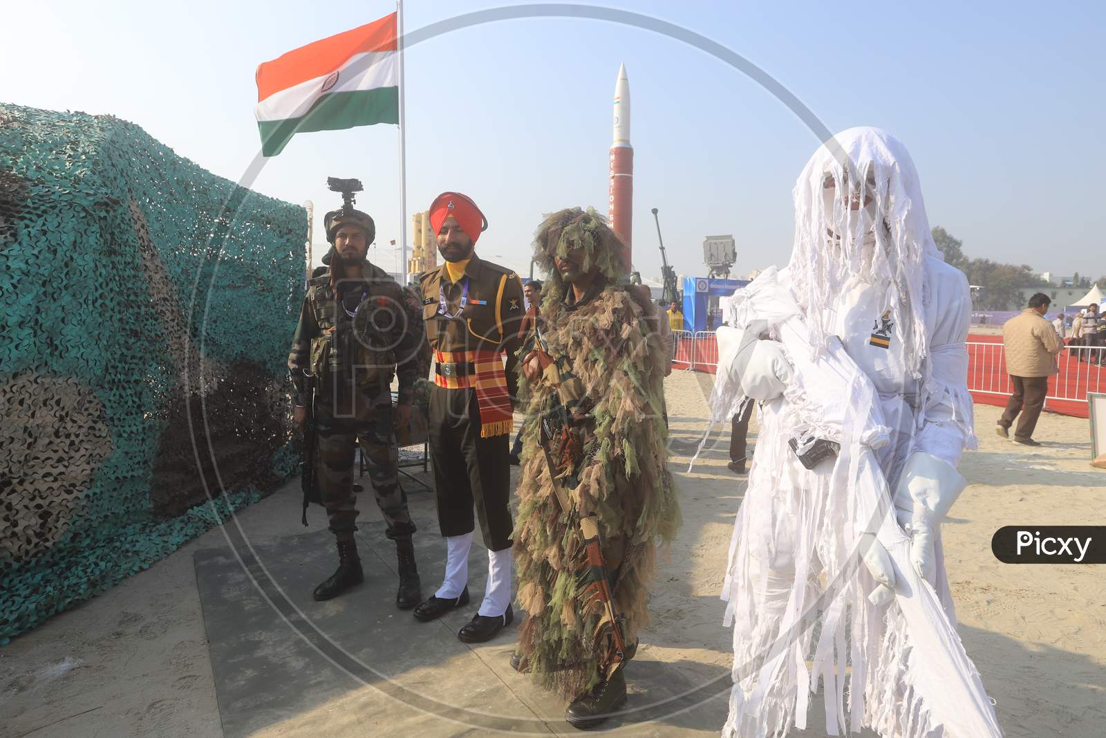 Indian Army Snipers Of All Kind   in Display At Defence  Expo a Flagship Event DefExpo 2020 By Ministry Of Defence ,Government Of India At Lucknow, Uttar Pradesh
