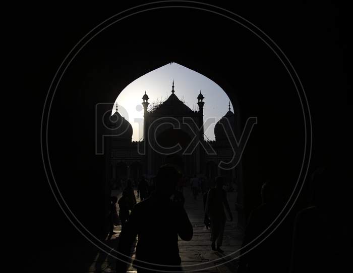 Silhouette of Jama Masjid