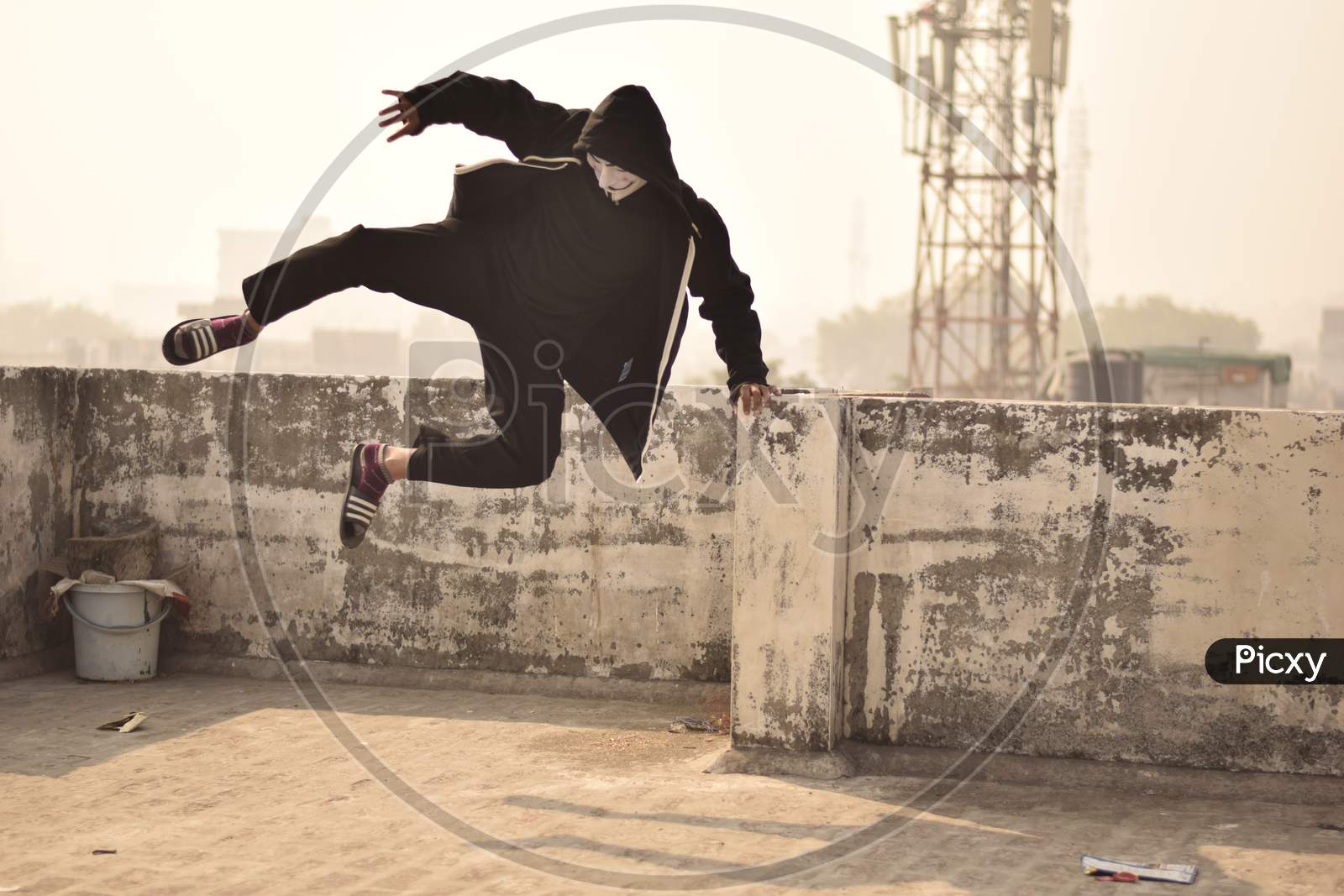Indian Model doing a free air kick