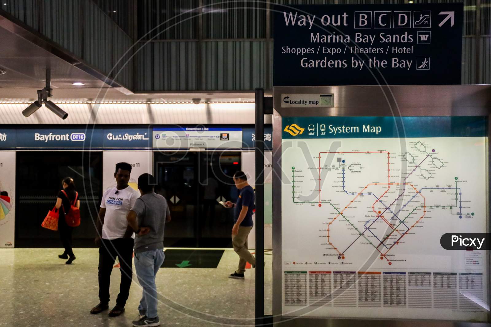 Maps At Marina Bay Metro Station , Singapore
