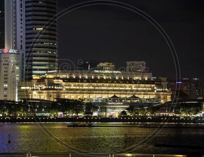 View Of The Fullerton Hotel At Marina Bay , Singapore
