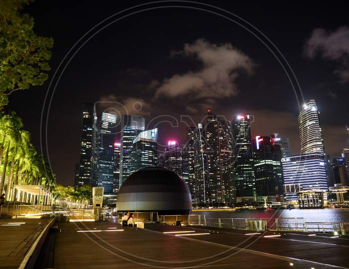 View Of Corporate Buildings In Marina Bay Sands , Singapore