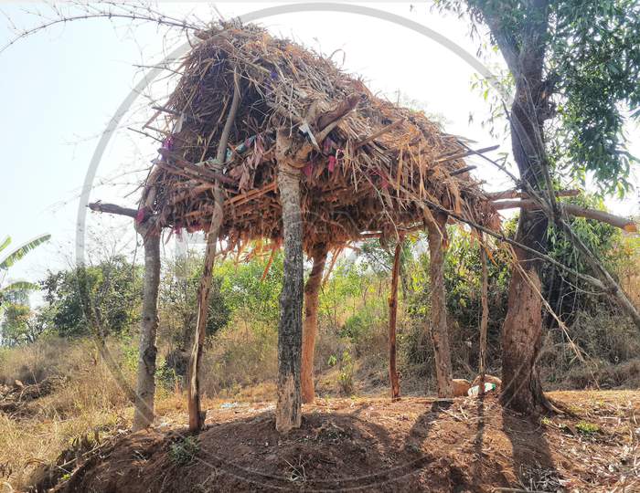 Small Hut For Shelter In Rural Village Houses