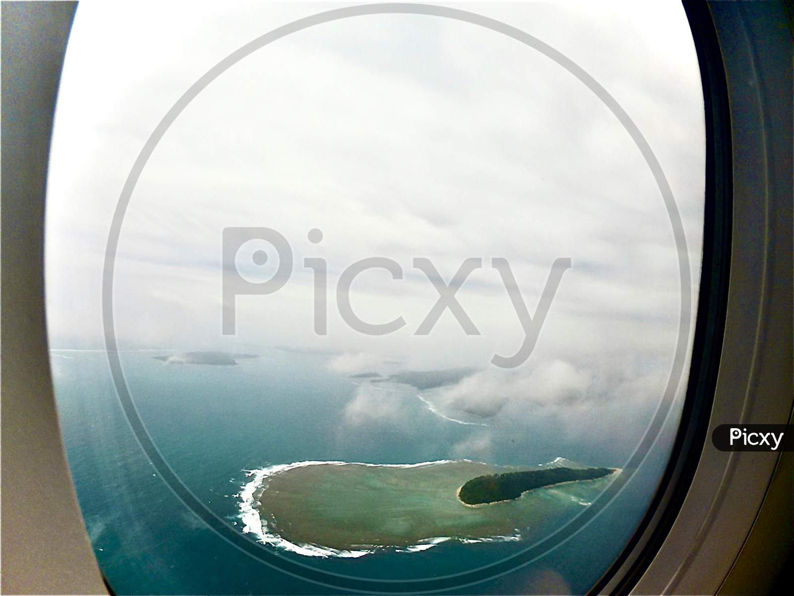View Of  Island From  Flight Window