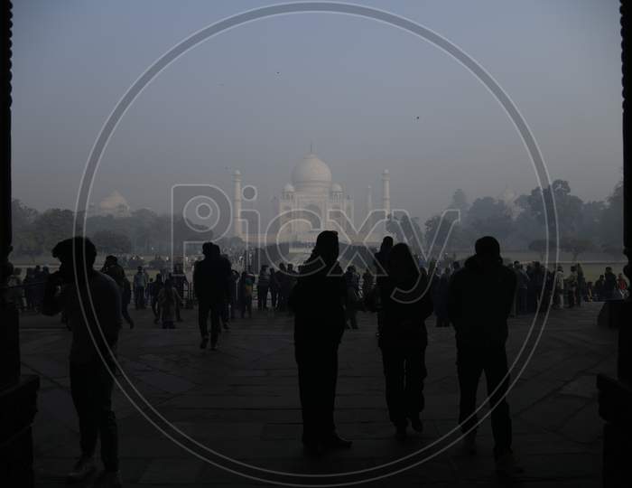 Silhouette Of Taj Mahal in an Morning Haze