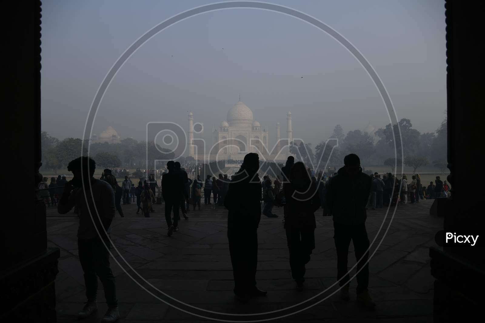 Silhouette Of Taj Mahal in an Morning Haze