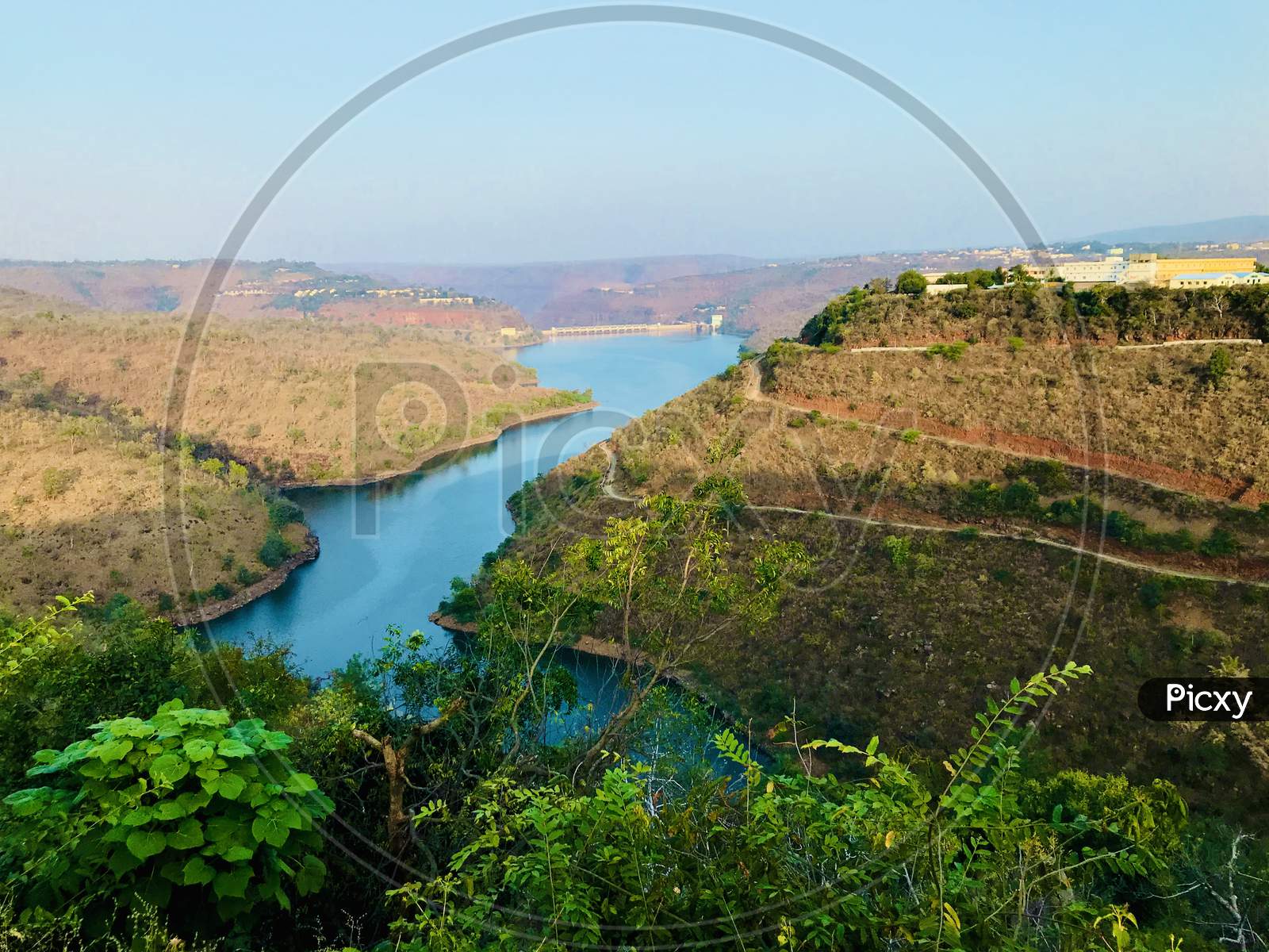 A View of Krishna River In Nallamala Forest At Srisailam