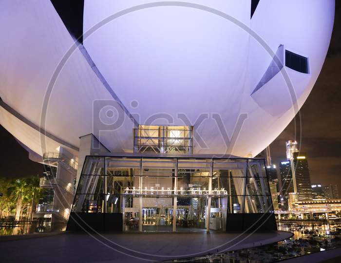 Art Science Museum Entrance At Marina Bay, Singapore