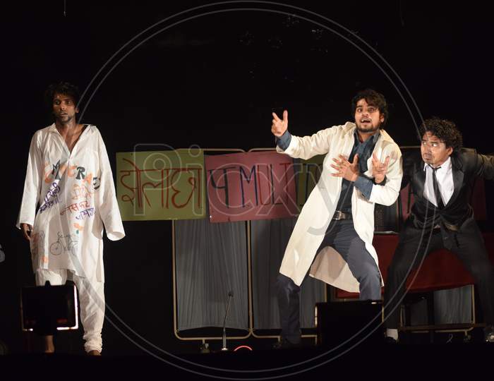 Students Performing Skit Or Stage Show During an College Event