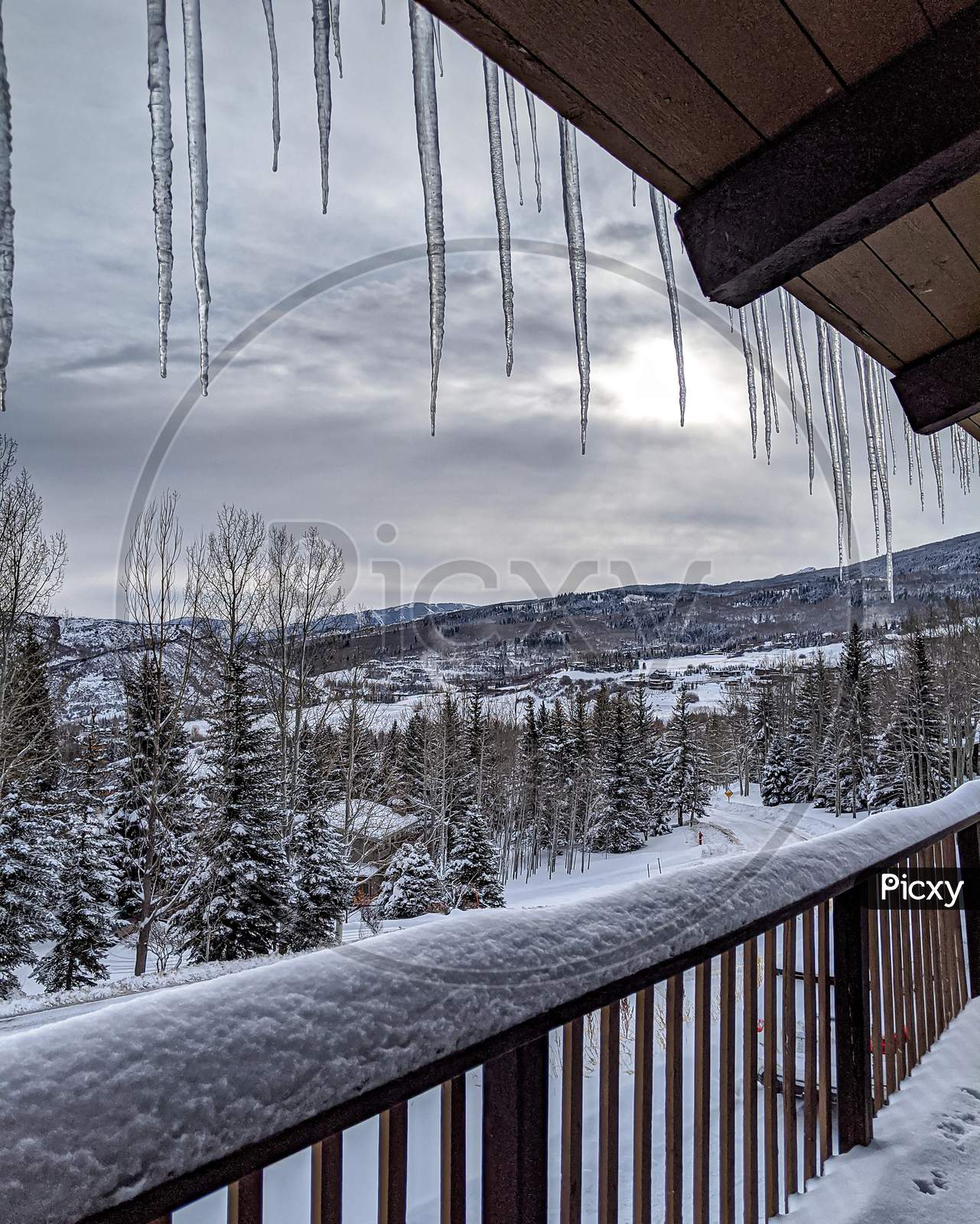 Icicles in a airbnb in Apen Colorado 