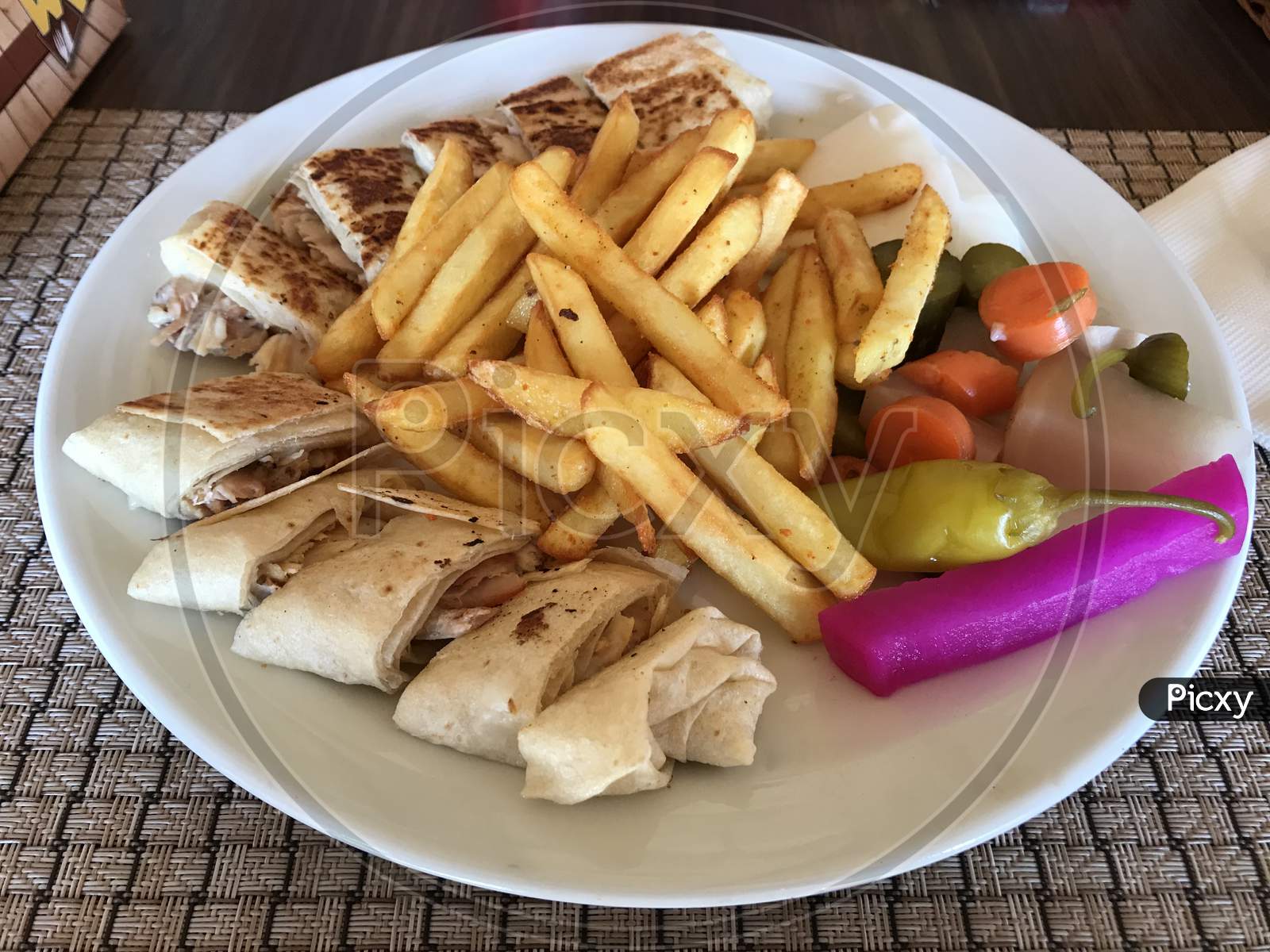 Shawarma and French Fries- Middle Eastern Shawarma