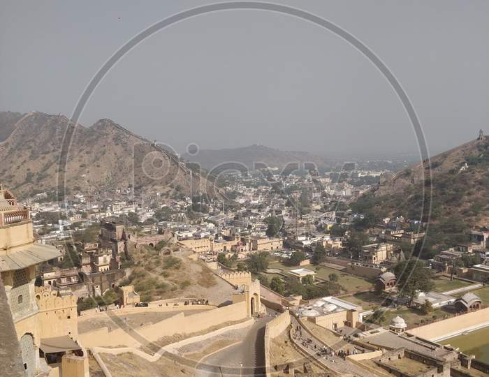 Jaipur city from Amer Fort