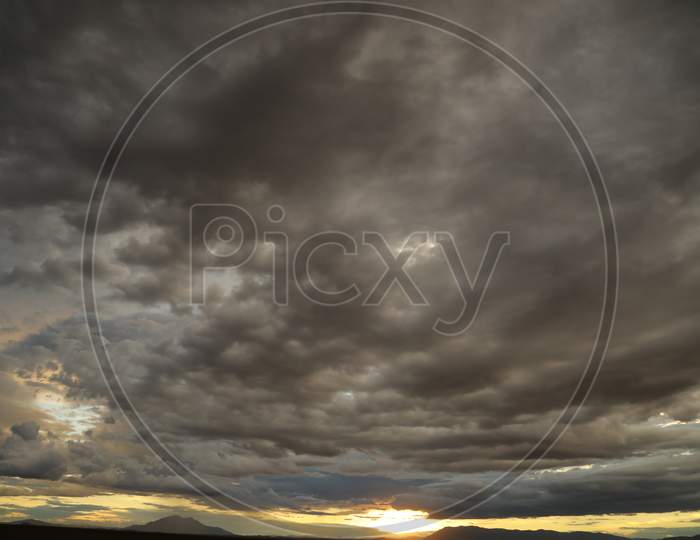 Dark clouds of Kenya during dusk