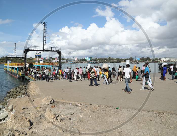 Kenya Passengers by the port area