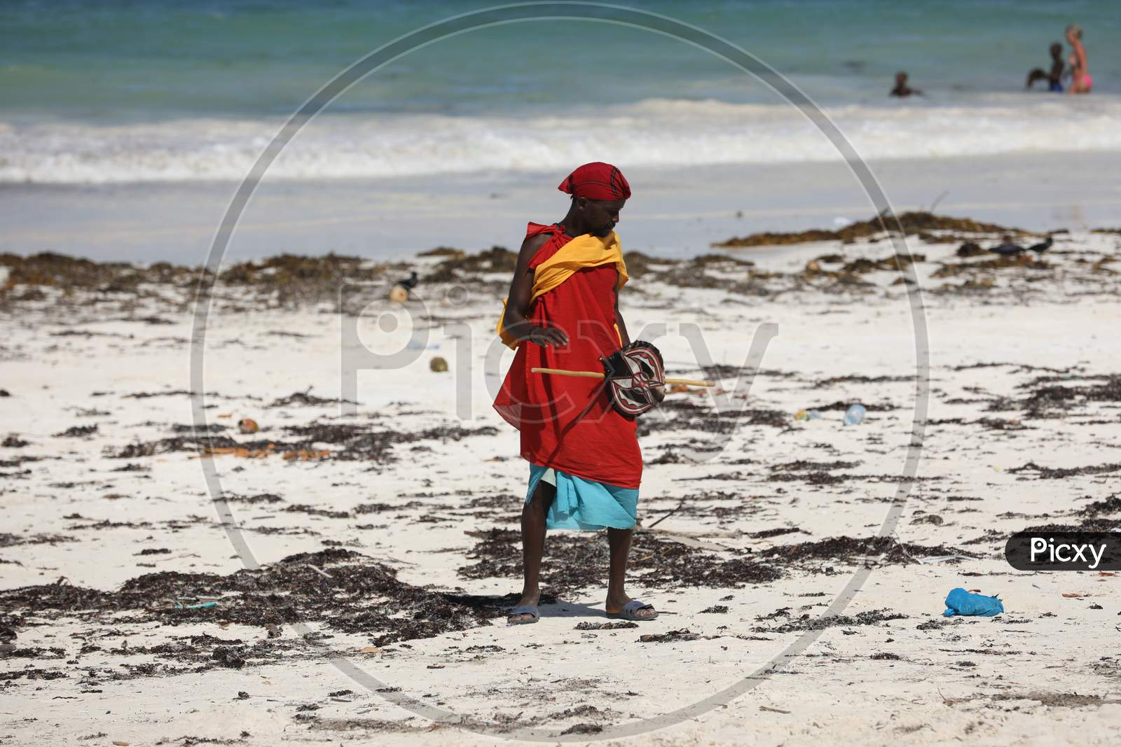 A Traditional kenya man by the beach