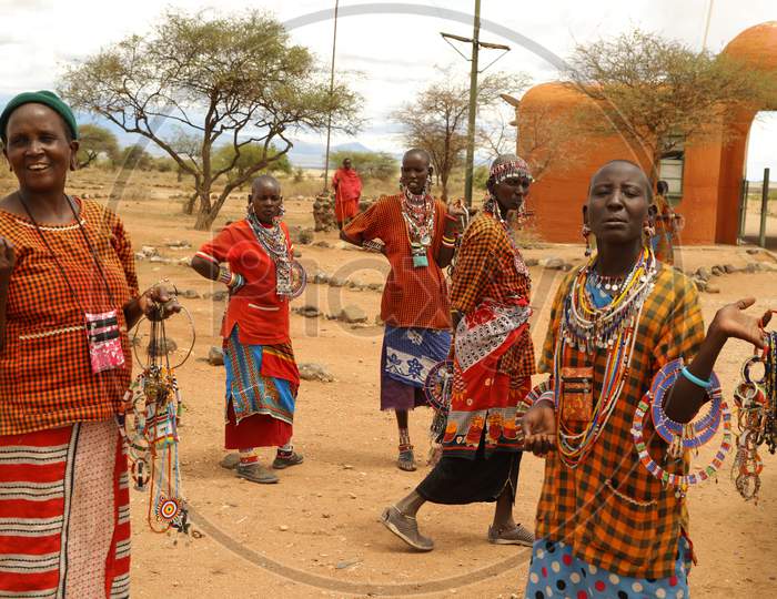 A Tribe of Kenya selling accessories