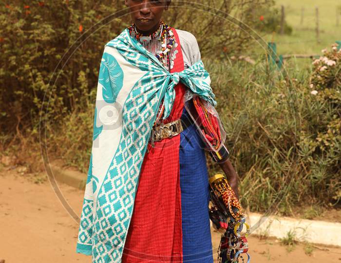 A Nigerian tribal woman in traditional wear