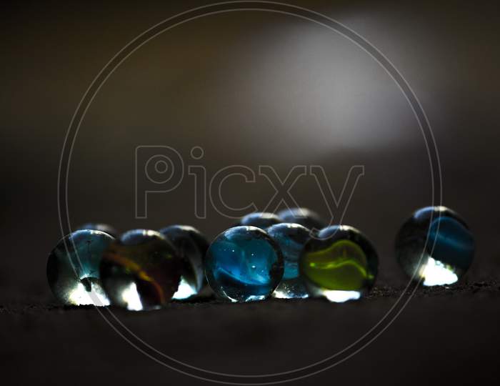 Marbles Closeup Forming a Background