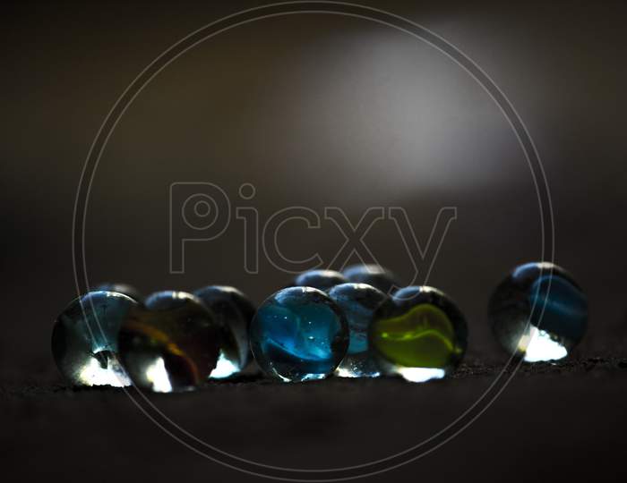 Marbles Closeup Forming a Background
