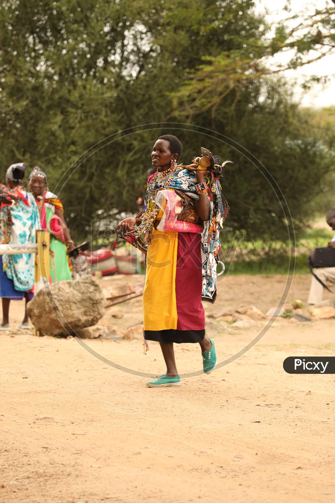 Maasai Tribal Woman or People Are The Nilotic ethnic group inhabitants In Masai Mara,Kenya