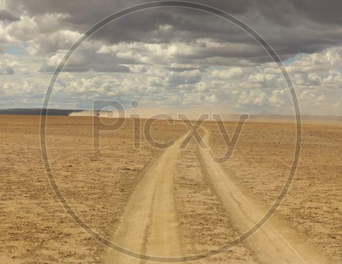 An Empty muddy road in Kenya