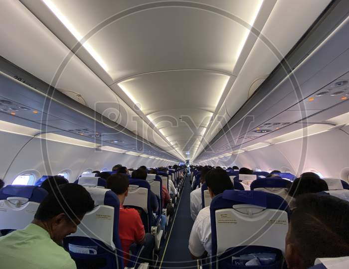 Boarded aircraft. Indigo airlines.