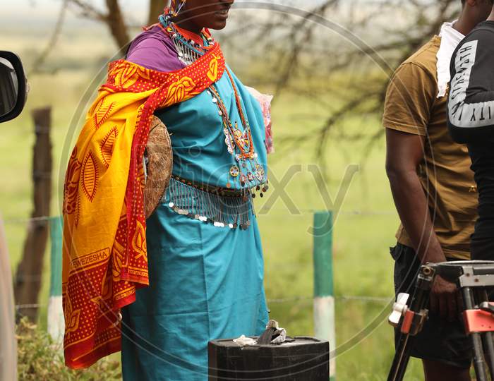 A Nigerian tribal woman during a movie shoot